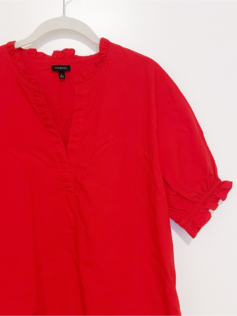 Talbots Fresh Poplin Ruffle Popover - Picture 3 of 4